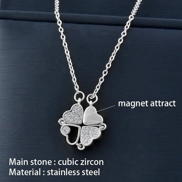 Flower Magnetic Layered Necklace with Magnetic Attraction