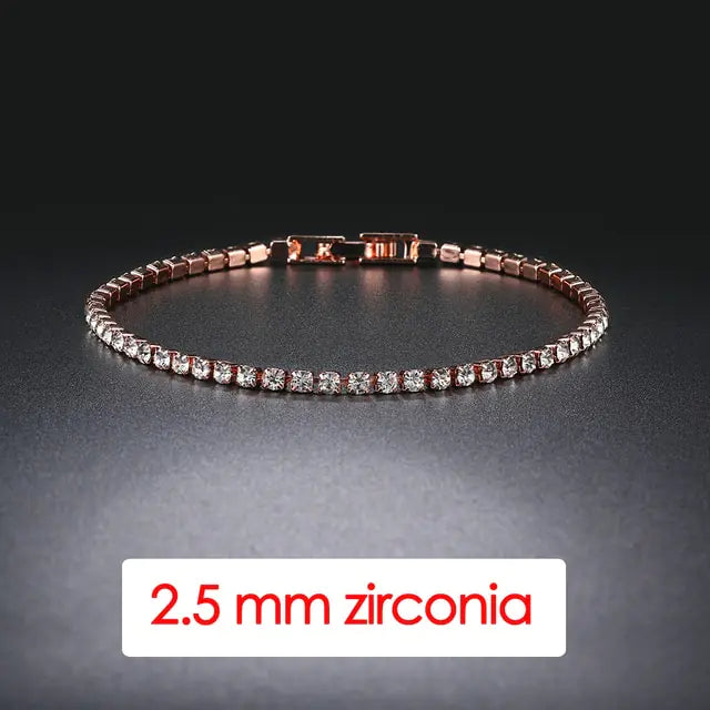 Iced Out Crystal Tennis Bracelet with Zirconia Stones - Glamorous and Sophisticated Jewelry