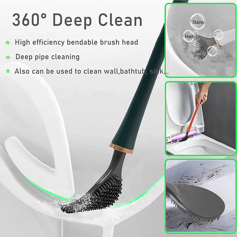 Toilet Cleaning Brush with Automatic Opening and Closing Mechanism