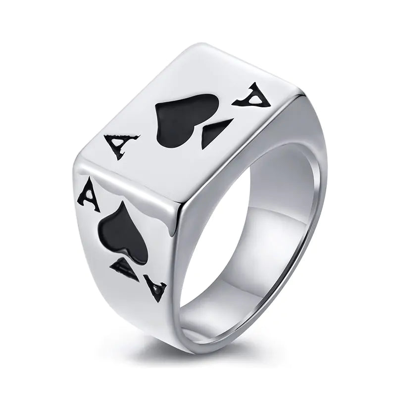 Ace of Spades Stainless Steel Signet Ring - Durable and Stylish