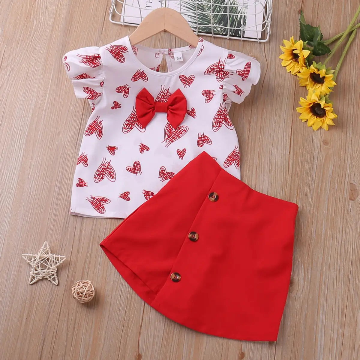 Stylish Floral Toddler Set - 2 Pieces Shorts or Skirt Style