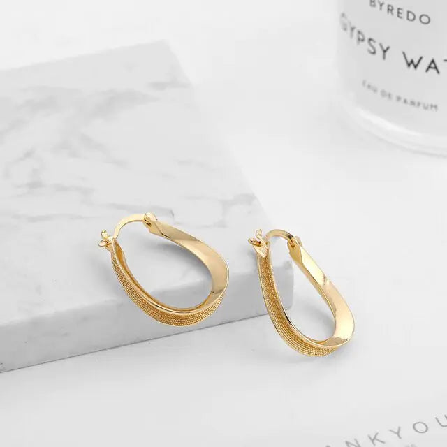 Geometric Hoop Earrings - Modern Design, Lightweight Comfort