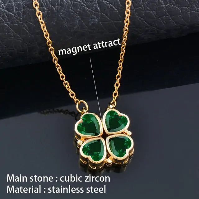 Flower Magnetic Layered Necklace with Magnetic Attraction