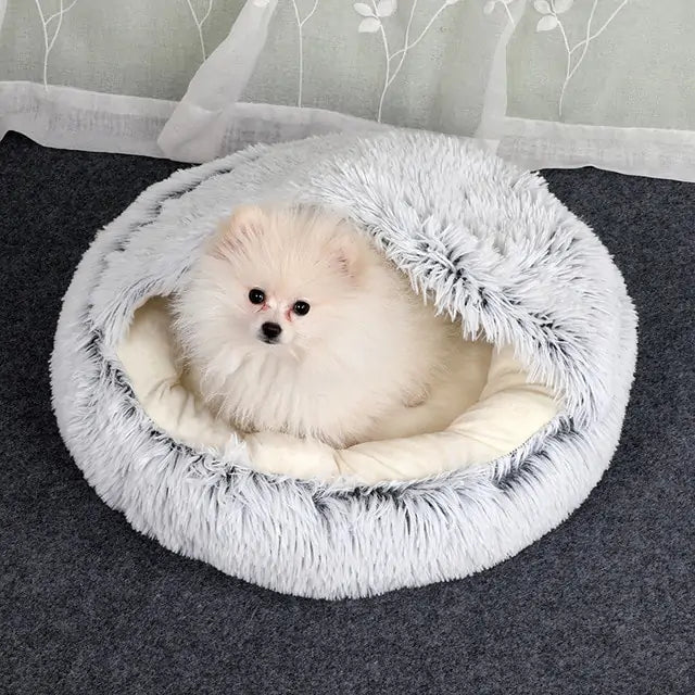 2-in-1 Pet Bed with Cozy Faux-Fur Outer - Available in Multiple Sizes