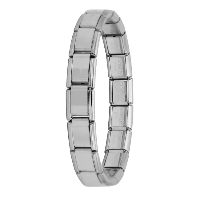 Stainless Steel Elastic Charm Bracelet with 9mm Width Band