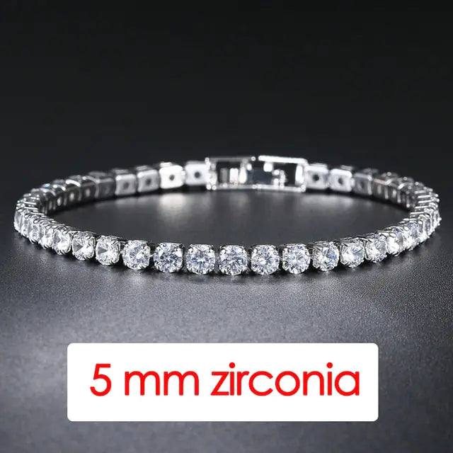 Iced Out Crystal Tennis Bracelet with Zirconia Stones - Glamorous and Sophisticated Jewelry