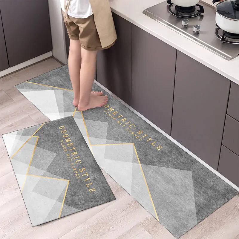 Tableware Pattern Floor Mat - Elegant & Durable Polyester Mat, Non-Slip Backing, Machine-Washable - 40x60 cm