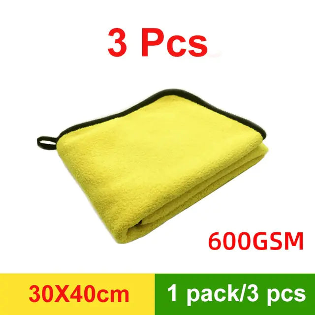 Quick Drying Microfiber Towel - Maximum Absorption, Professional-Grade Quality (Yellow/Grey, 3 Sizes)