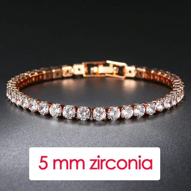 Iced Out Crystal Tennis Bracelet with Zirconia Stones - Glamorous and Sophisticated Jewelry