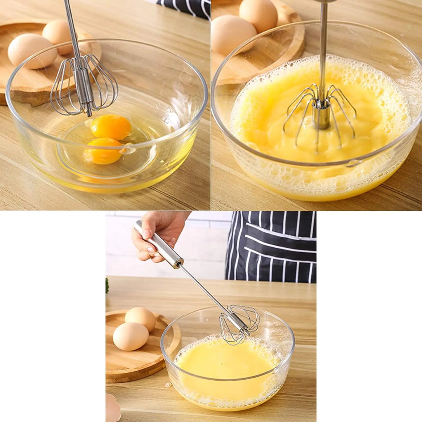 Egg Beater Whisk - Effortless Mixing & Easy to Clean in High-Quality Stainless Steel