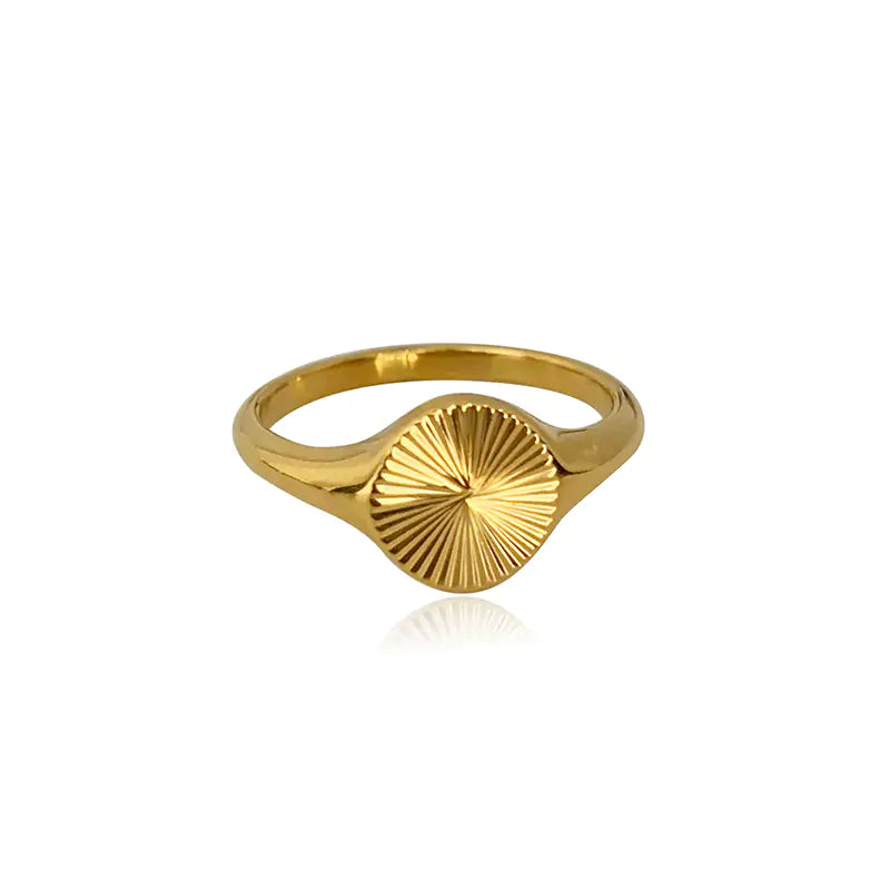 18K Gold Plated Dainty Circle Index Ring