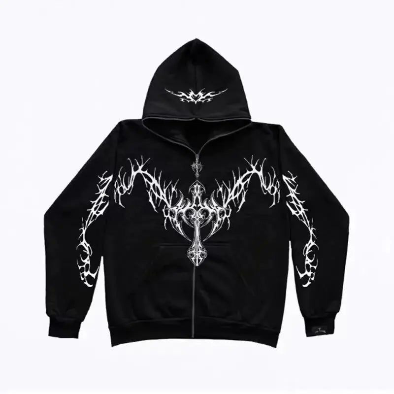 Star Patched Zipper Hoodies