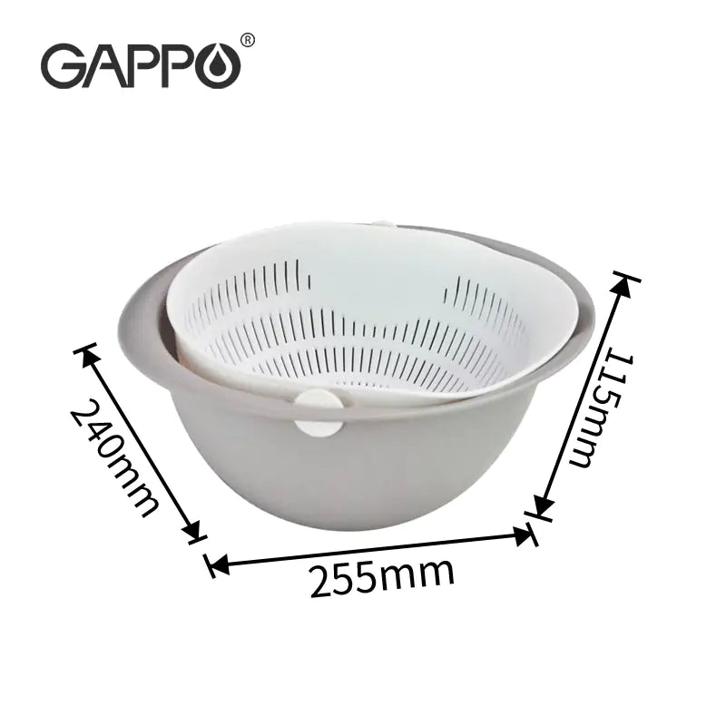 Double-Layer Vegetable Washing Basin with Rotating Drain - Convenient and Efficient Kitchen Tool