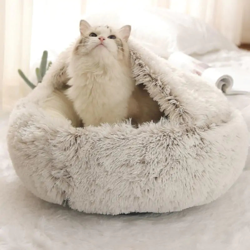 2-in-1 Pet Bed with Cozy Faux-Fur Outer - Available in Multiple Sizes