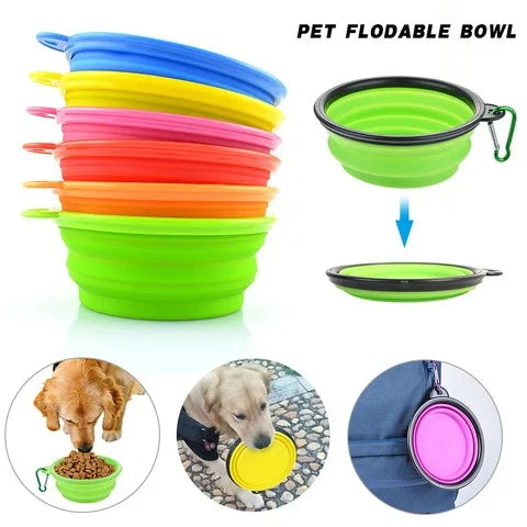 Pet Folding Silicone Bowl - Compact & Lightweight Portable Travel Bowl