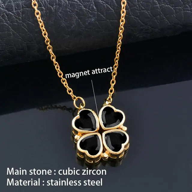 Flower Magnetic Layered Necklace with Magnetic Attraction