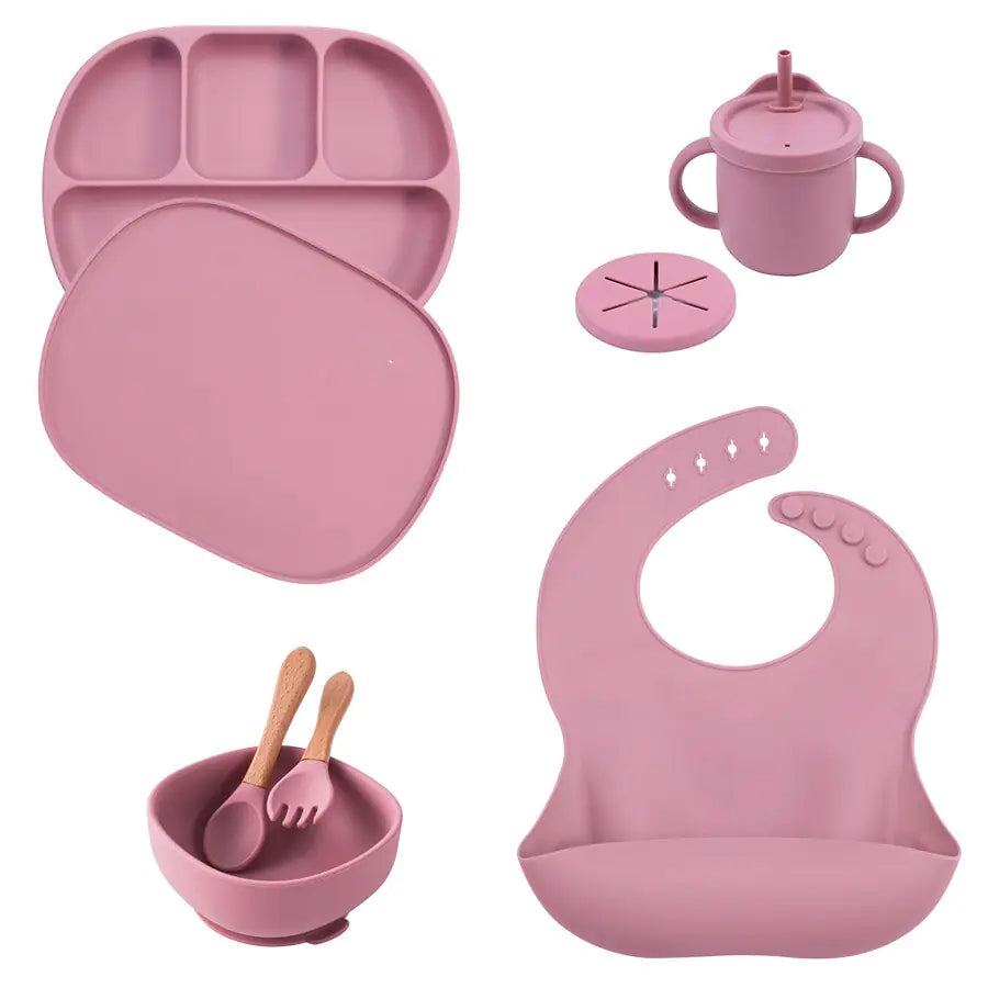 5-Piece Silicone Children's Tableware Set - Safe, Durable, and Mess-Free