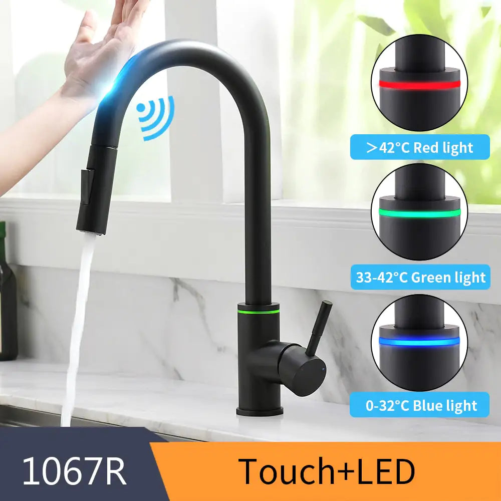 Kitchen Smart Touch Faucet - 3-Function Sprayer, 360° Rotatable Spout, Rust-Proof Stainless Steel