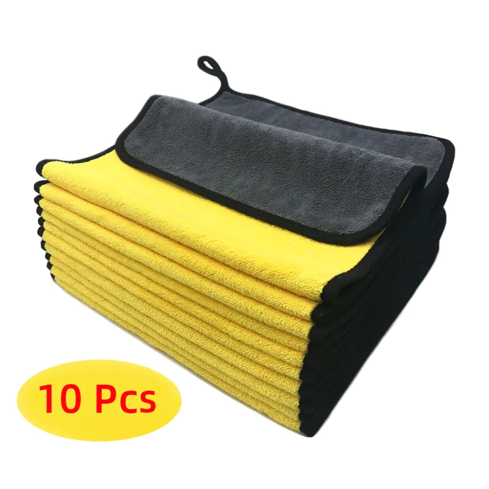 Quick Drying Microfiber Towel - Maximum Absorption, Professional-Grade Quality (Yellow/Grey, 3 Sizes)