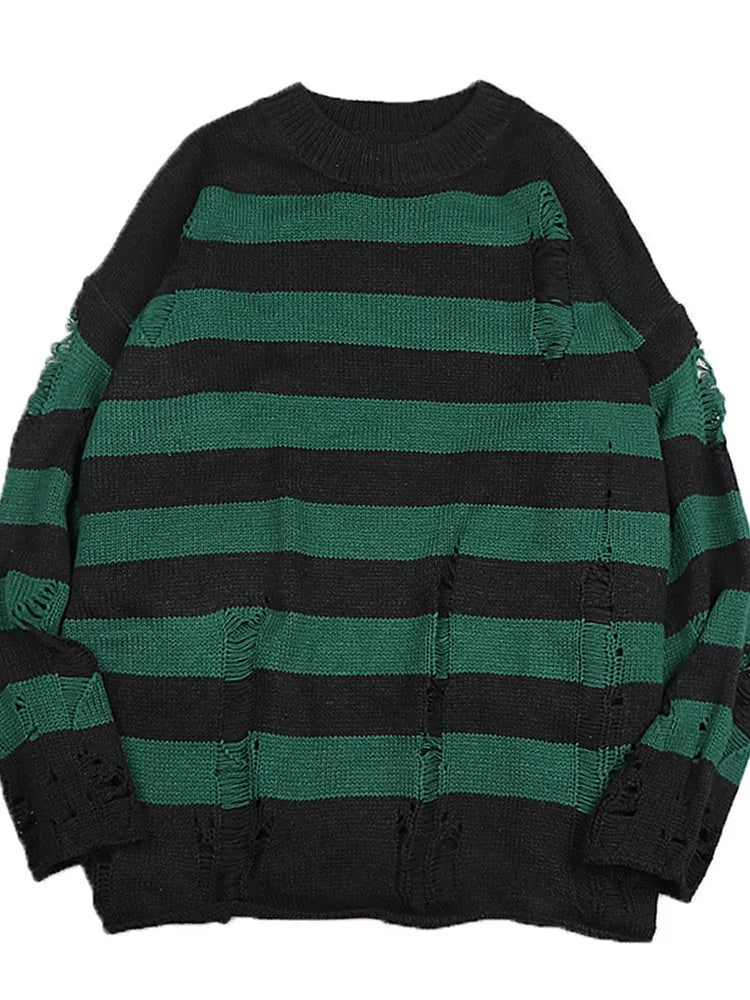 Women's Striped Sweater - Cozy & Trendy O-Neck Knit for Winter