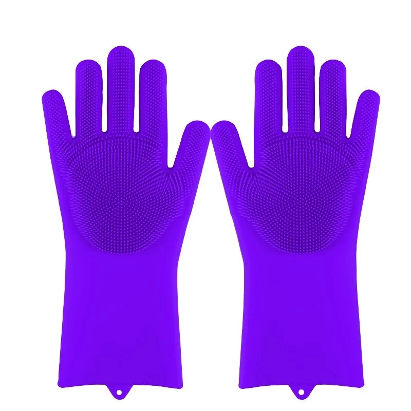 Silicone Dishwashing Scrubber Gloves - High-Quality, Food-Grade, Odor-Resistant