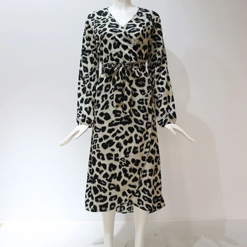 Leopard Print Chiffon Dress - Lightweight, Stylish & Wild!