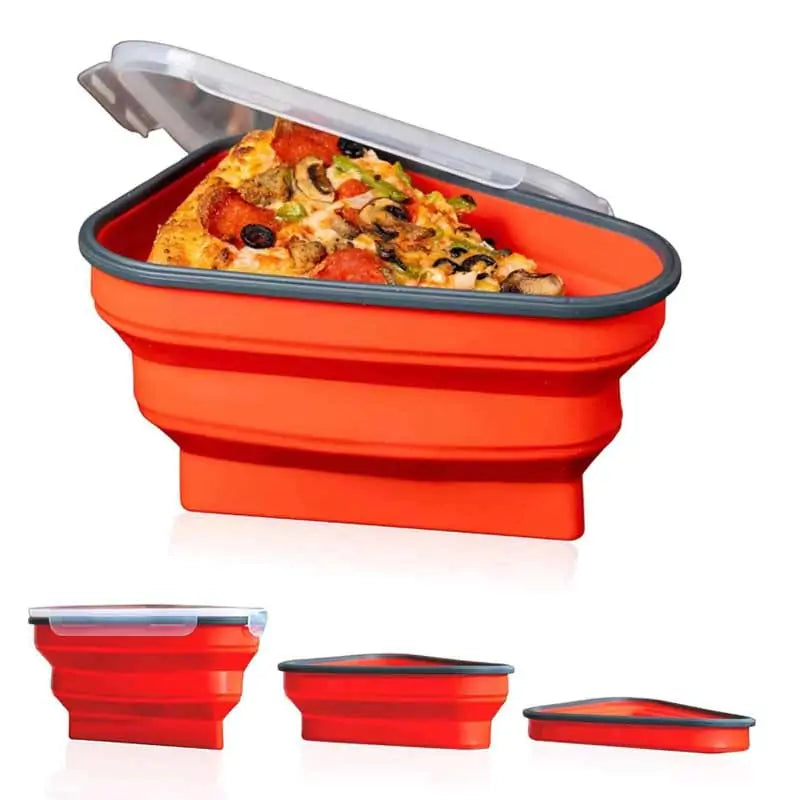 Foldable Pizza Pack Container - Expandable Silicone Storage for Fresh Pizza Slices