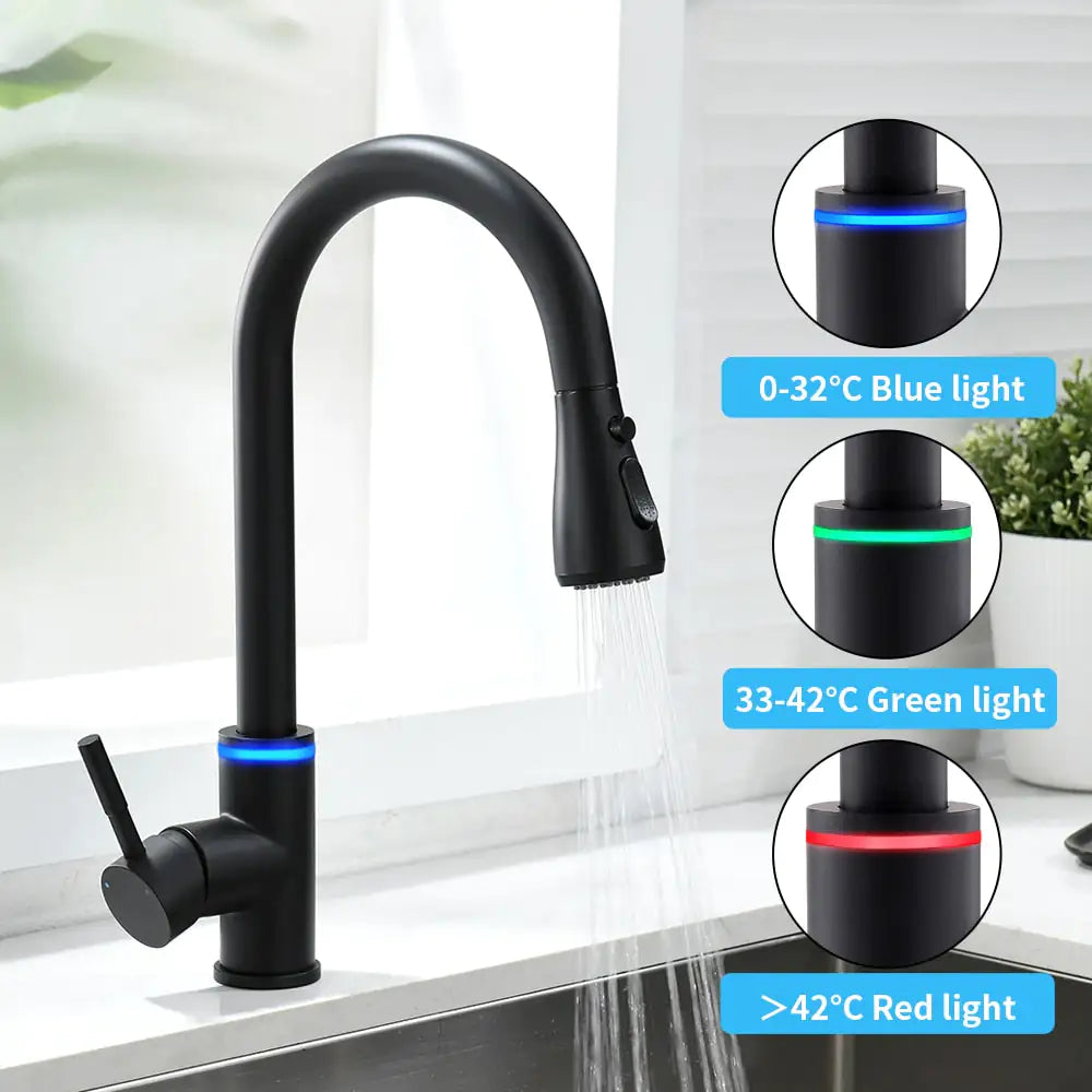 Kitchen Smart Touch Faucet - 3-Function Sprayer, 360° Rotatable Spout, Rust-Proof Stainless Steel