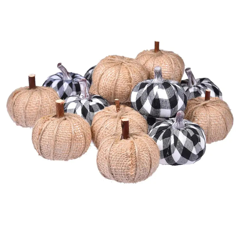 Artificial Burlap Pumpkin