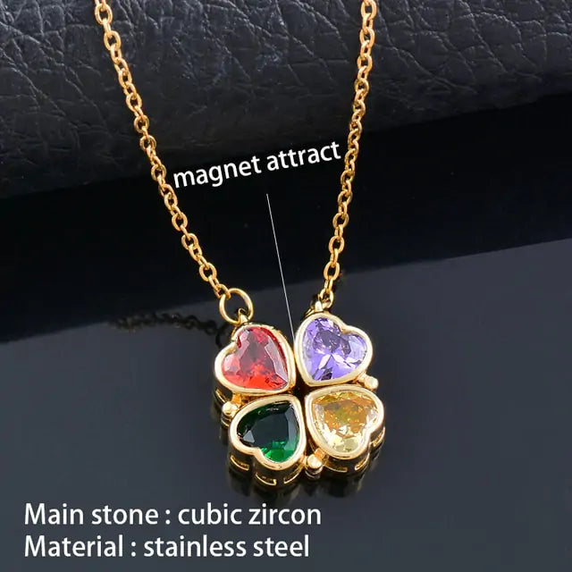 Flower Magnetic Layered Necklace with Magnetic Attraction