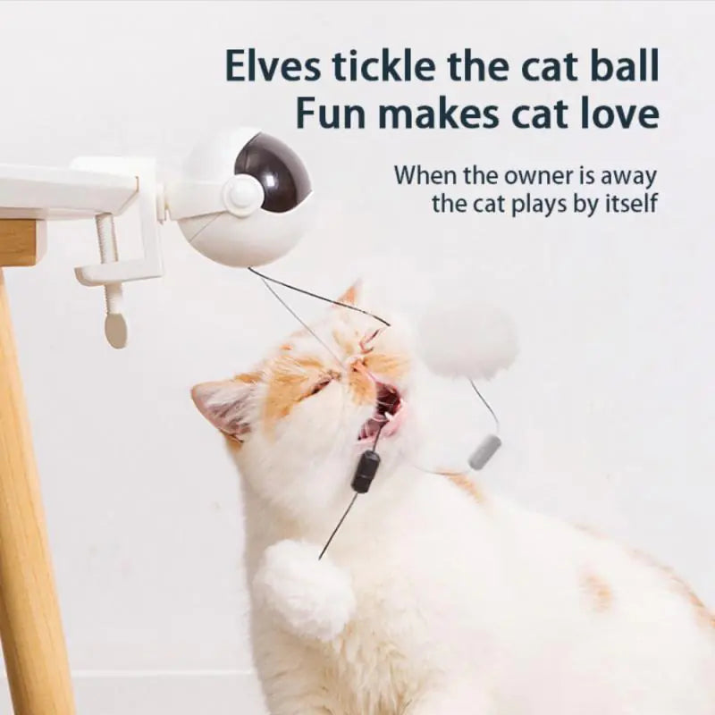 Automatic Lifting Motion Cat Toy - Interactive Puzzle with Detachable Plush Ball