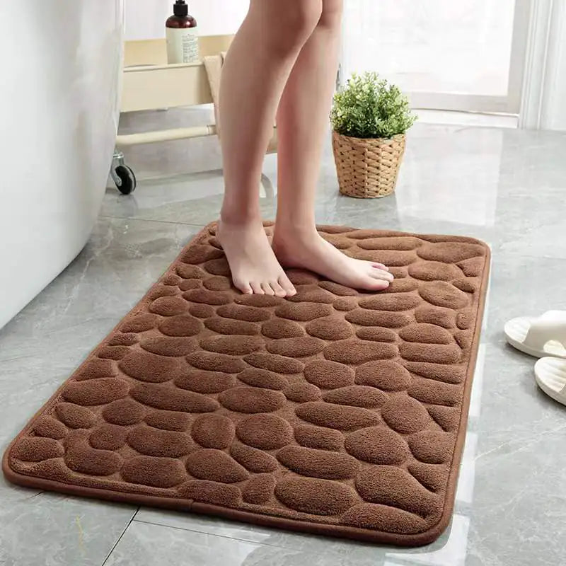 Magic Bath Mat - Plush Coral Fleece Bathroom Rug with Non-Slip Bottom