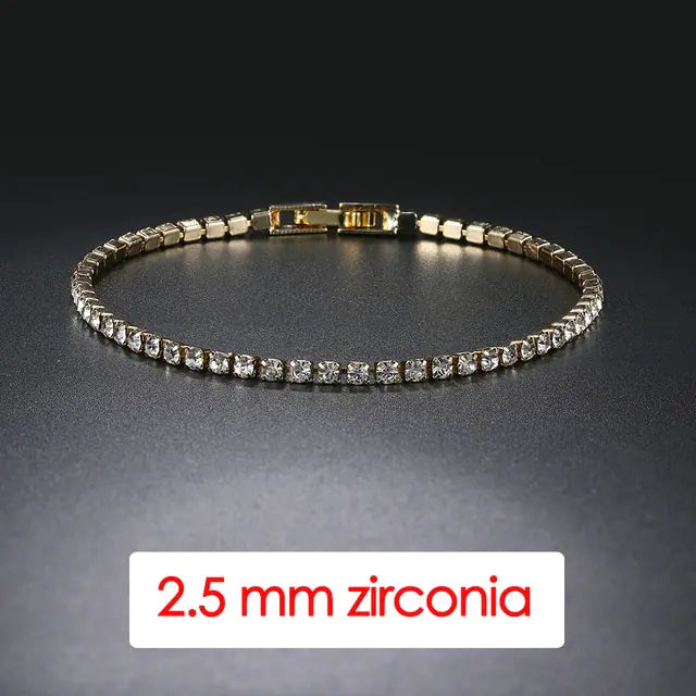 Iced Out Crystal Tennis Bracelet with Zirconia Stones - Glamorous and Sophisticated Jewelry