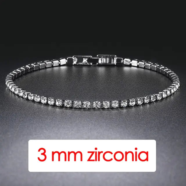 Iced Out Crystal Tennis Bracelet with Zirconia Stones - Glamorous and Sophisticated Jewelry