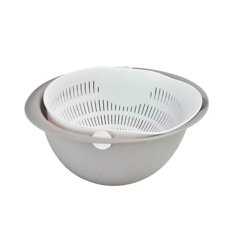 Double-Layer Vegetable Washing Basin with Rotating Drain - Convenient and Efficient Kitchen Tool