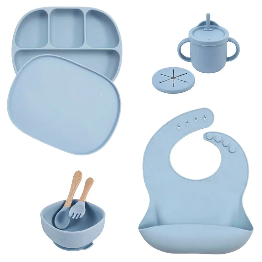 5-Piece Silicone Children's Tableware Set - Safe, Durable, and Mess-Free