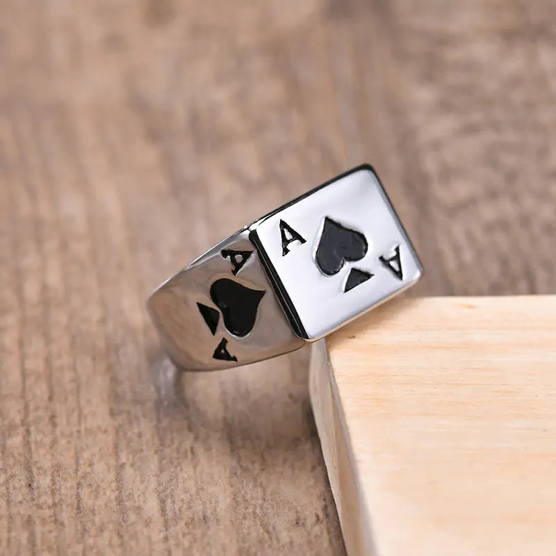 Ace of Spades Stainless Steel Signet Ring - Durable and Stylish