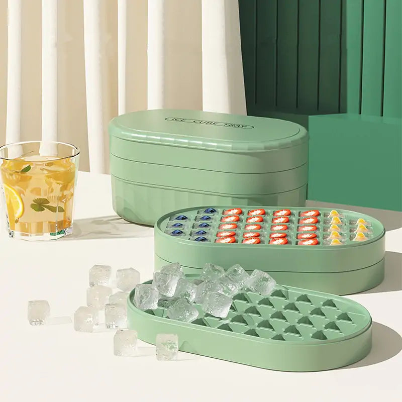 Ice Cube Tray with Lid and Bin - Keep Your Ice Fresh and Accessible