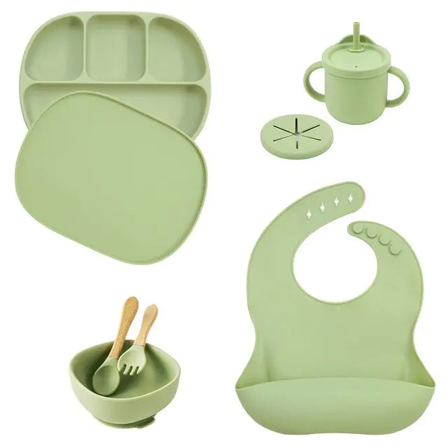 5-Piece Silicone Children's Tableware Set - Safe, Durable, and Mess-Free