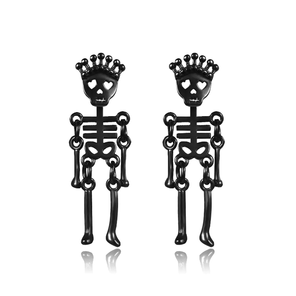 Small Black Stud Earrings - Stainless Steel Punk Design