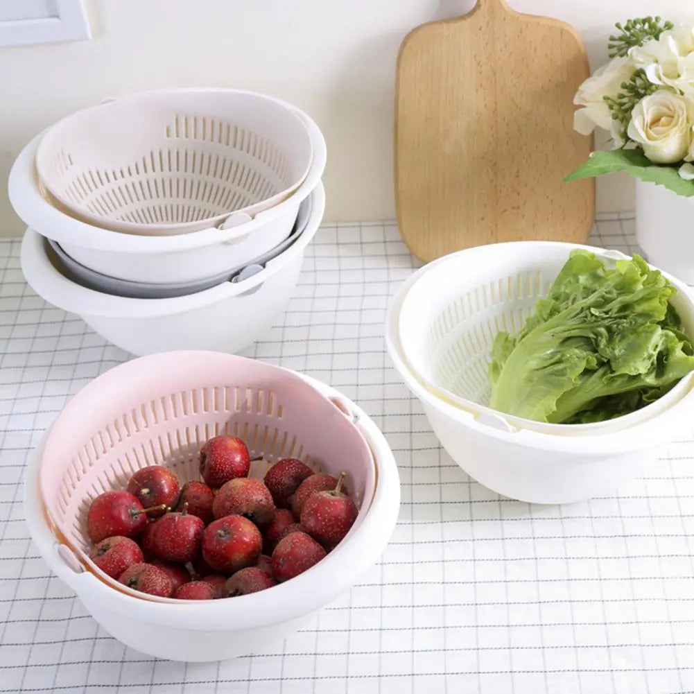 Drain Basket - Detachable Dual Layer Strainer for Fruits and Vegetables