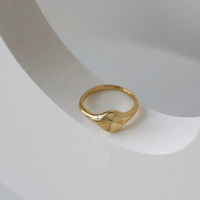 18K Gold Plated Dainty Circle Index Ring