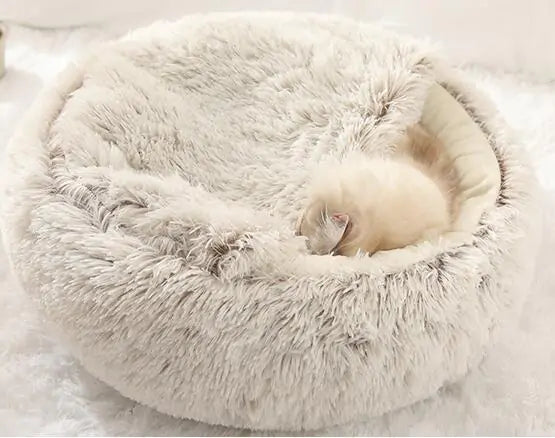 2-in-1 Pet Bed with Cozy Faux-Fur Outer - Available in Multiple Sizes