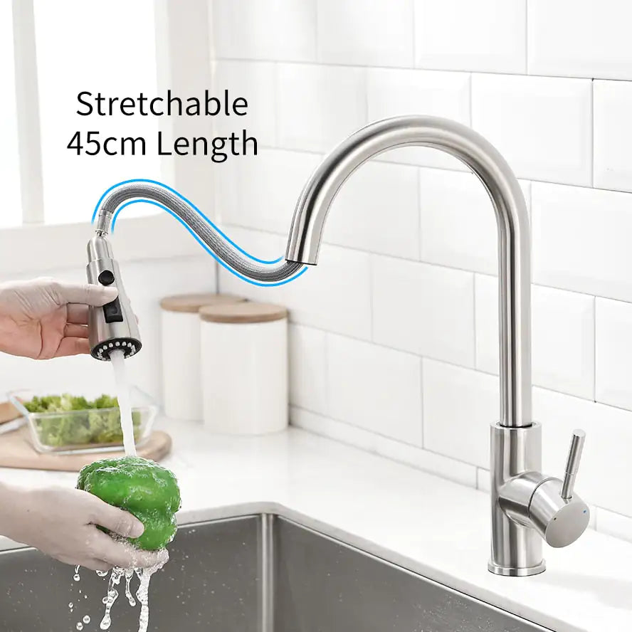 Kitchen Smart Touch Faucet - 3-Function Sprayer, 360° Rotatable Spout, Rust-Proof Stainless Steel