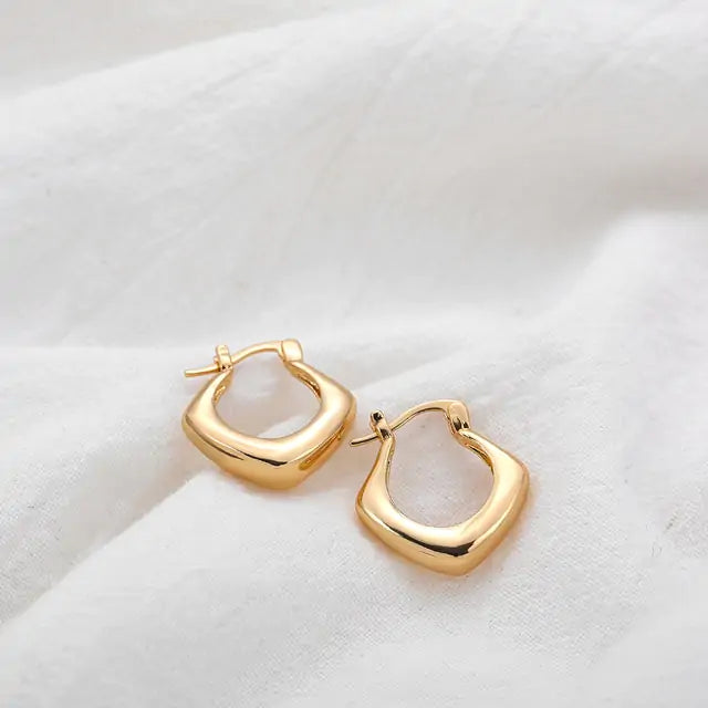 Geometric Hoop Earrings - Modern Design, Lightweight Comfort