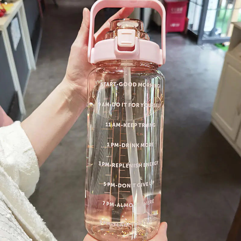 Plastic Straw Water Bottle