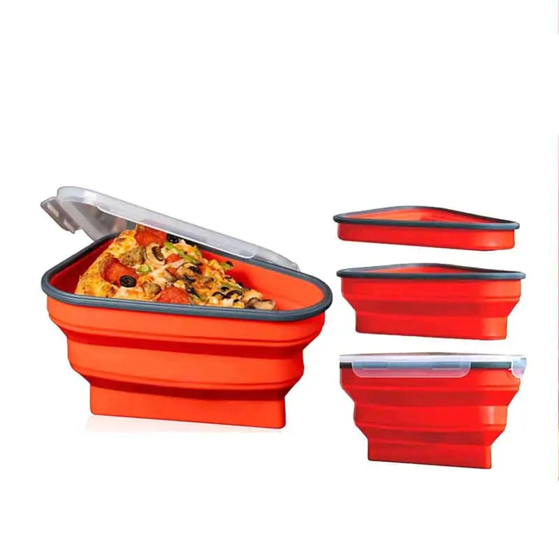 Foldable Pizza Pack Container - Expandable Silicone Storage for Fresh Pizza Slices