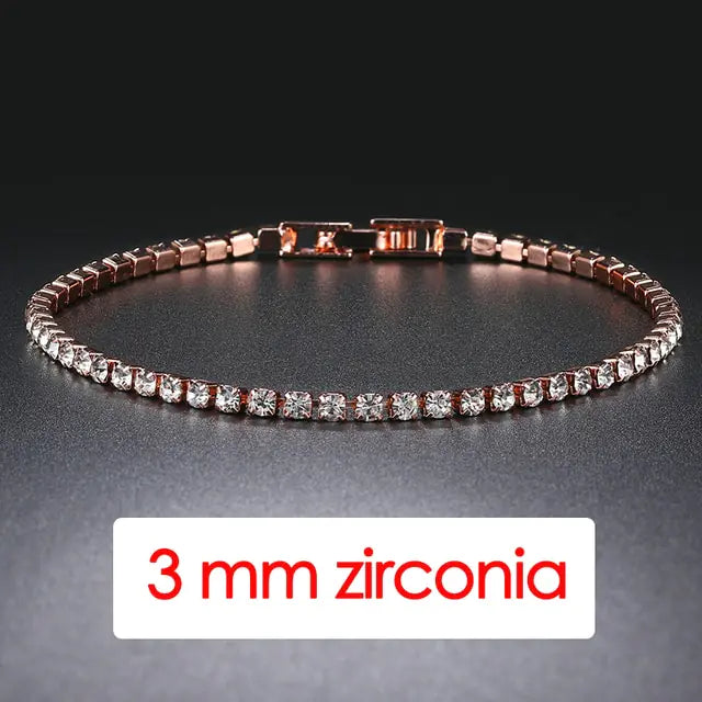 Iced Out Crystal Tennis Bracelet with Zirconia Stones - Glamorous and Sophisticated Jewelry