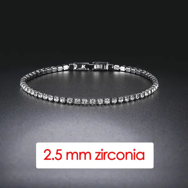 Iced Out Crystal Tennis Bracelet with Zirconia Stones - Glamorous and Sophisticated Jewelry