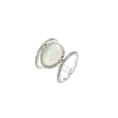 Double Band Moonstone Ring - Genuine Rainbow Moonstone Jewelry for Personal Growth and Timeless Elegance